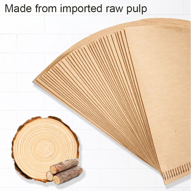 100Pcs Disposable Fan Shaped Cone Drip Paper Coffee Filter for Pour Over Coffee Dripper Hand Brew Coffee Accessories