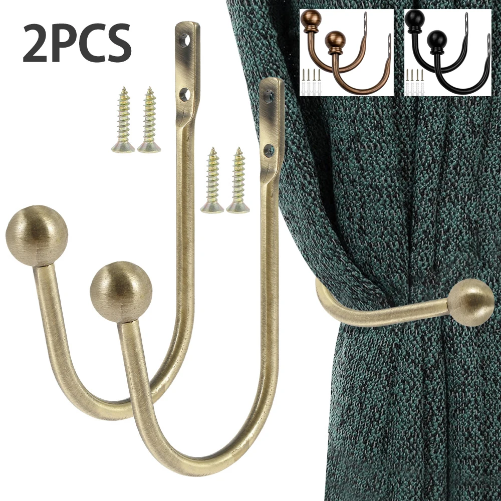 2Pcs Vorhang Holdbacks Vorhang Haken Wand Vorhang Raffhalter Multifunktionale Langlebige Halter Wohnkultur Vorhang Zubehör