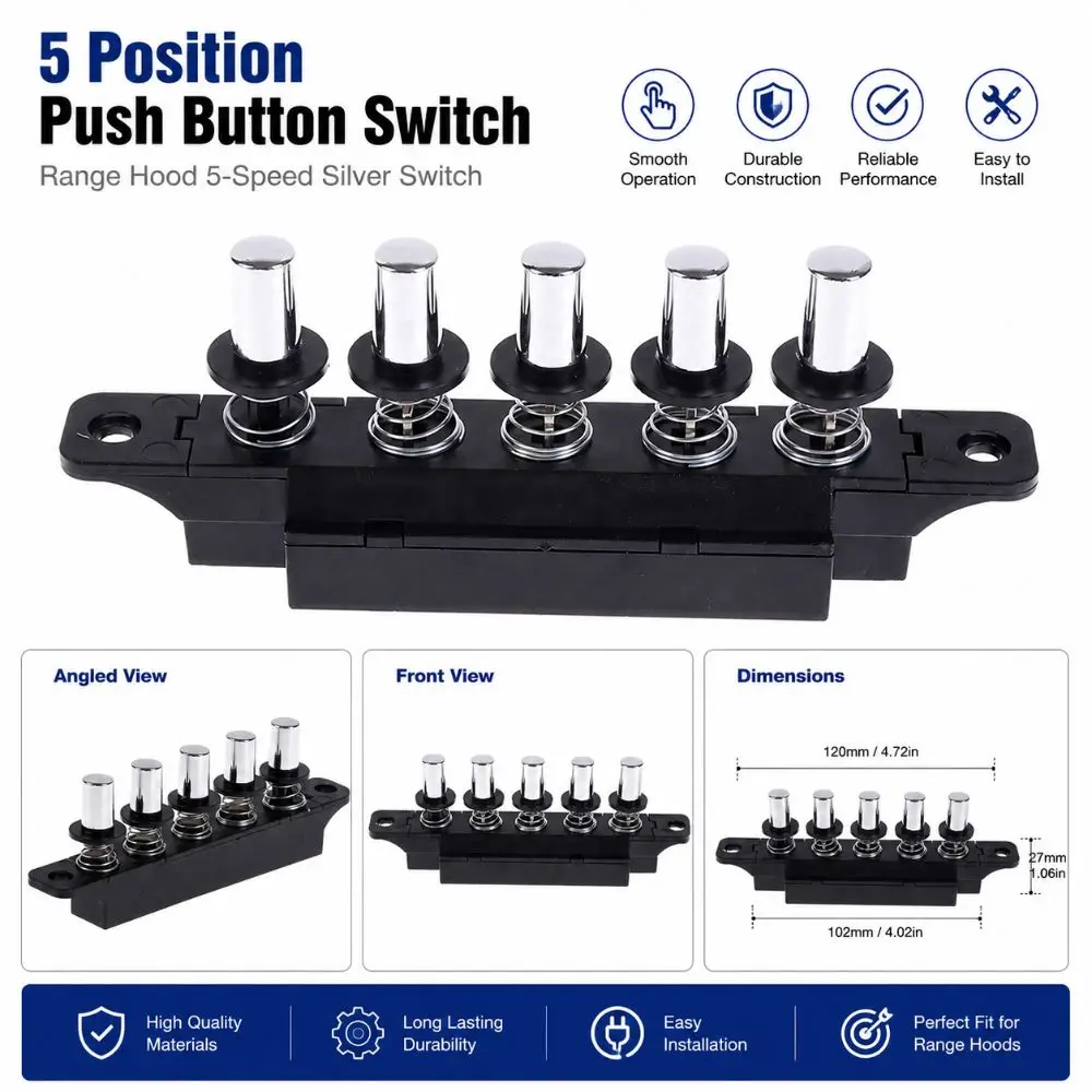 Professional 5-button Range Hood Switch Replacement DIY 5-Pushbutton Switch Universal Switch Controller Household Appliances