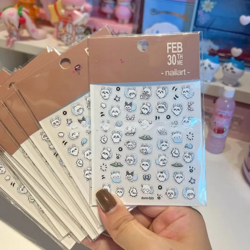 chiikawa advanced manicure sticker flying squirrel cute adhesive 5D embossed sticker mobile phone case DIY manicure.