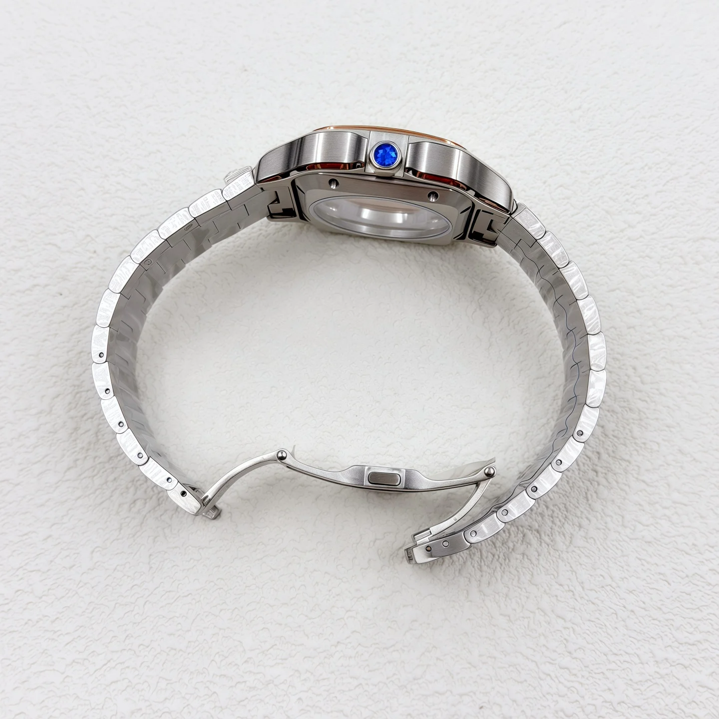 NH35 case 38MM square case Santos case Suitable for 27MM dial NH35/NH36/NH38/NH70 movement watch assembly accessories