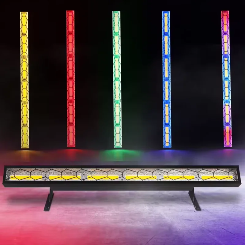 6x60W Ambra e 120 RGB LED pixel bar effetto luce DMX512 LED wash luce stroboscopica Disco DJ Party Club Bar Concerto Stage Event Show