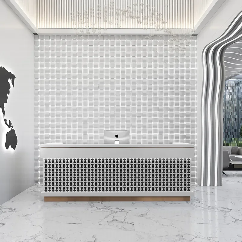 Simple Front Desk Reception Table for Beauty Hair Nail Spa Small Clothing Store Bar Checkout Counter Company Office