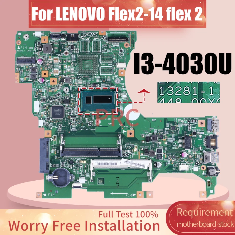 

13281-1 For LENOVO Flex2-14 flex 2 Laptop Motherboard 5B20G36287 I3-4030U Notebook Mainboard