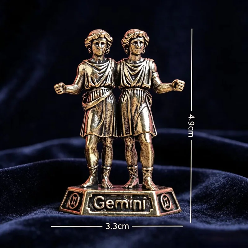 Handgefertigte Messing-Sternzeichen Vintage-Konstellationsstatuen Zwölf Sternzeichen Kreative Desktop-Kunsthandwerke Ornamente Geschenkidee – Detail 1