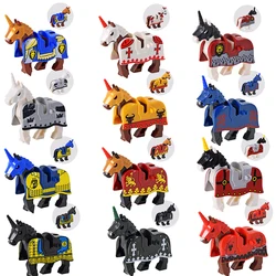 Décennie s de construction chevalier médiéval pour enfants, figurines d'action, cheval de guerre romaine, Rohan, jouets animaux, cadeaux de bricolage, vente unique