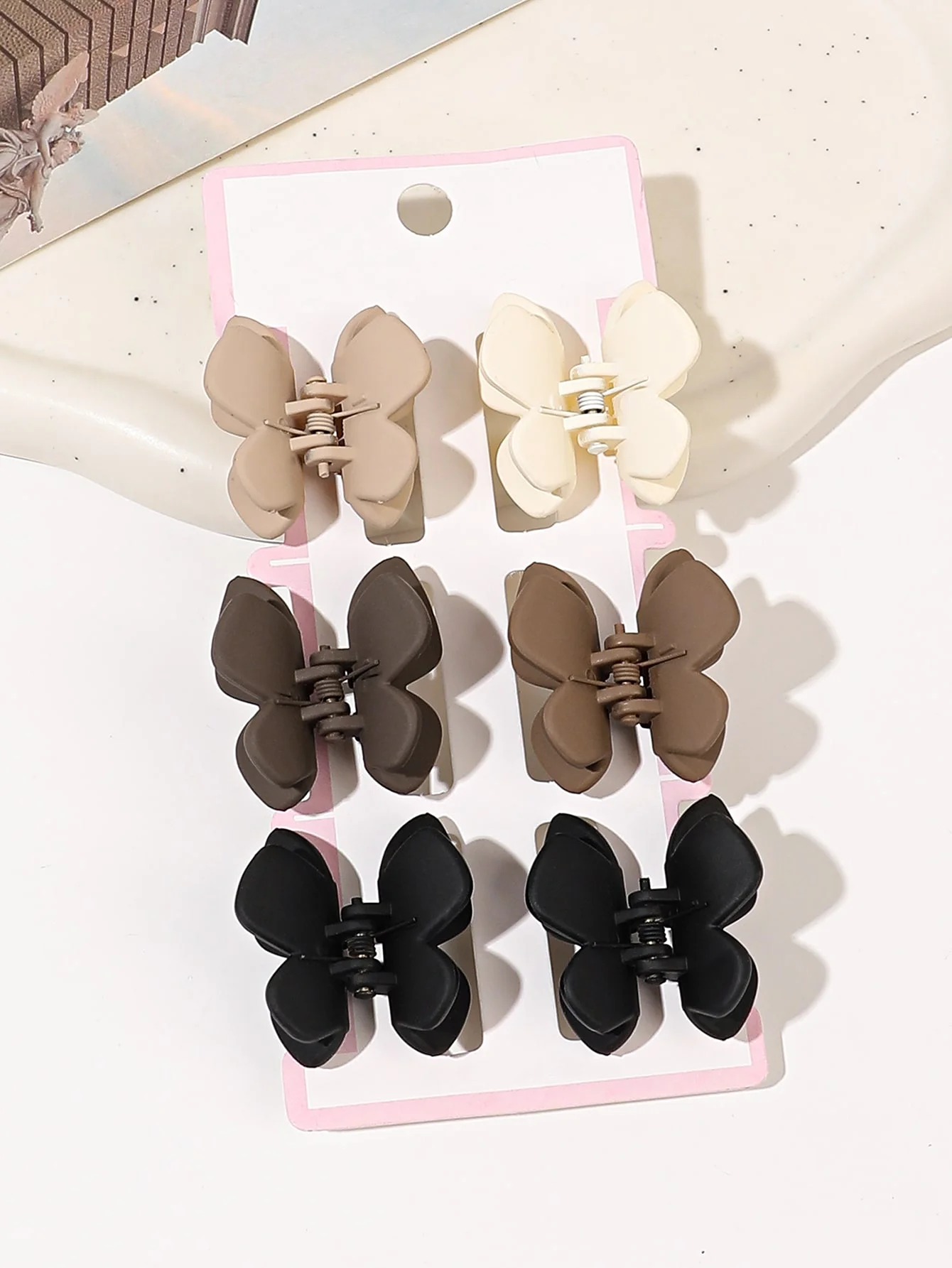 6 Pcs Small Butterfly Hair Claw Clips,No Slip Colorful Clips Accessories for Girls and Women Thin and Medium Hair