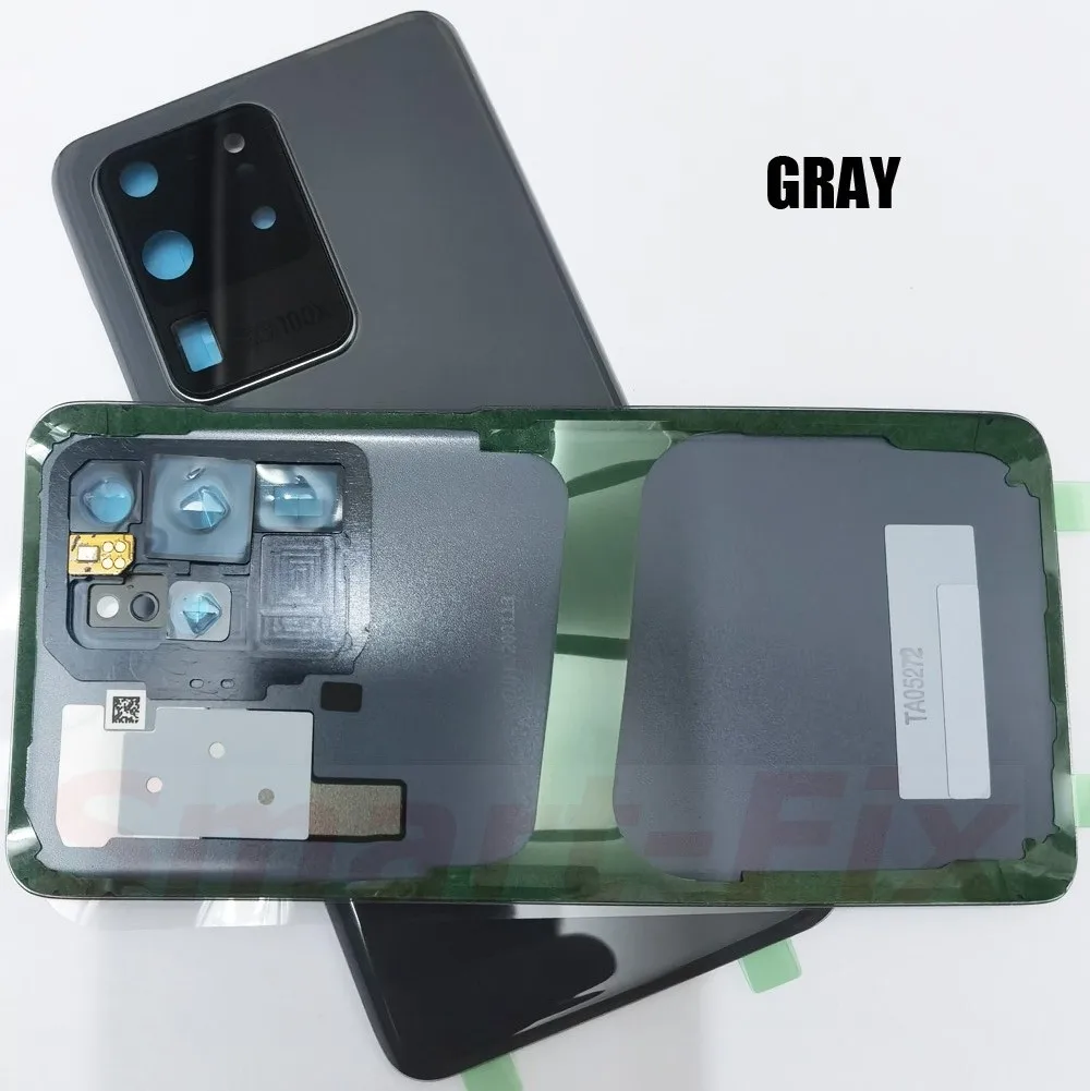 OEM Replacement Glass Rear Door Housing Case For SAM-S20 Ultra S20U S20ULTRA Battery Back Cover Rear Glass With Glue Small Parts