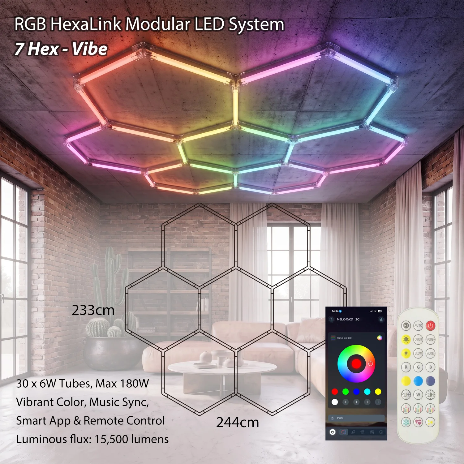 RGB Hexagon Lampjes Muziek Sync LED RGB Veranderbare Kleur Snelheid Instelbaar DIY Kleurmatige Verlichting Over Thread Smart Home