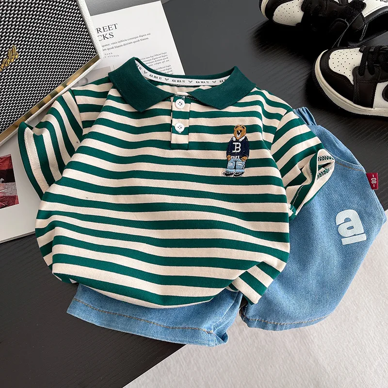

2025 New Children's Summer Clothes Sets for Girls Boys 1-5 years Clothing Baby Kids Print Shirt Vest Tops+Shorts Outfits Suit