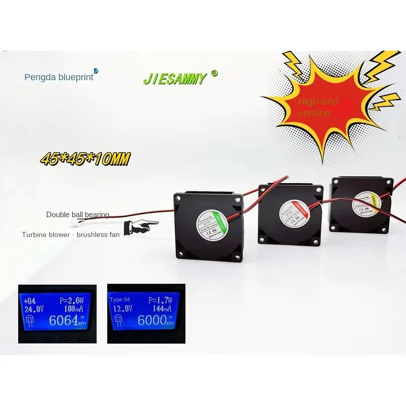 pa JIESAMMY 4510 4.5CM Double Ball 24V12V5V High Speed Turbo Blower 3D Printer Fan45*45*10MM