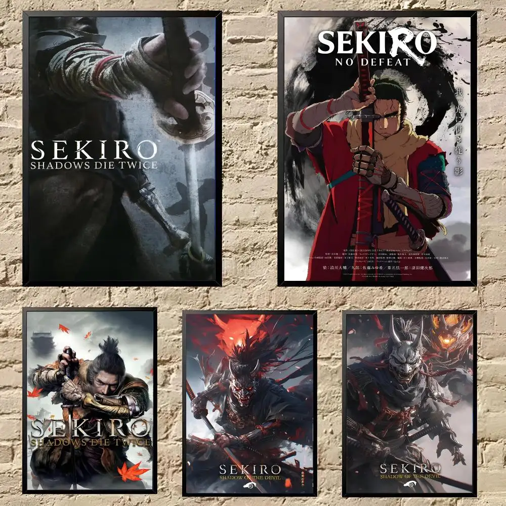 Game S-Sekiro Shadows Die Twice Fantasy Poster Poster HD Self Adhesive Waterproof Wall Art Ideal For Home Office Dorm Bedroom Gr