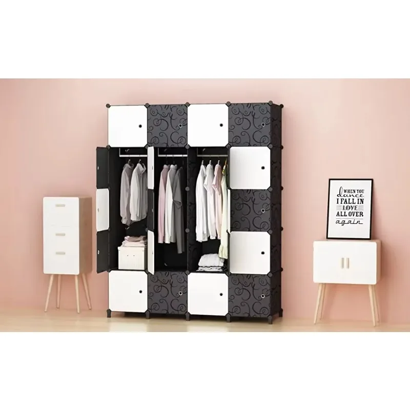 Plastic Folding Cabinet, Portable DIY Cube Closet, Plastic Wardrobe, Clothes, Plastic Wardrobe