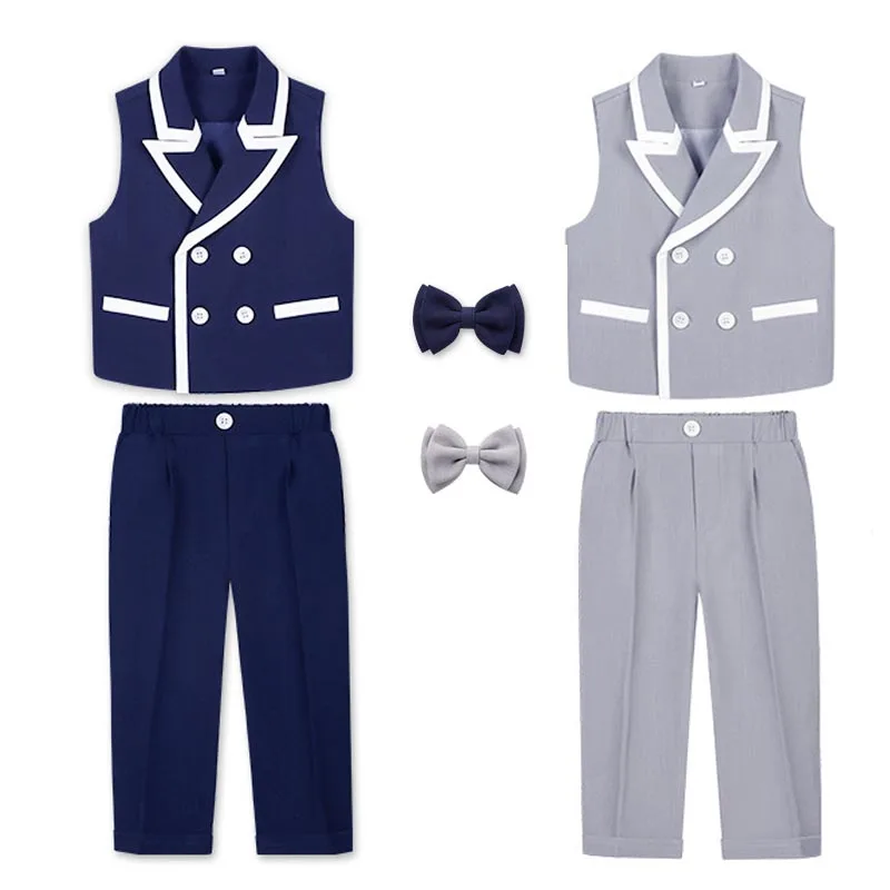 Jongens Pak Voor Bruiloften Formele Gelegenheid Kinderen Piano Performance Kostuum Zomer Peuter School Uniform Kids Verjaardag Blazer Set