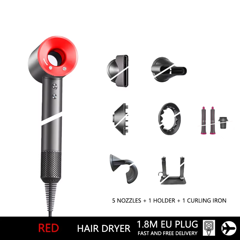 Professional Leafless Hair Dryer Negative Ion Quick Drying Home Powerful 5 Attachment Constant Anion Electric Hair Dryer