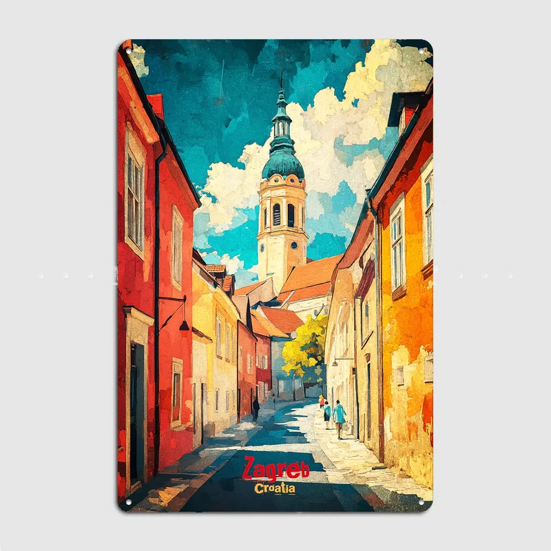 Poster Retro Pemandangan Kota - Home Decor Zagreb ulasan dan harga