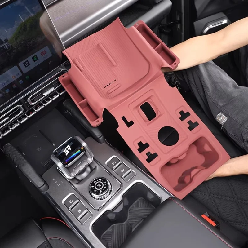 

For Jetour T2/T2 C‑DM 2026 Central Control Wireless Charging Gear Silicone Pad Storage Box Storage Supplies Accessories Tools