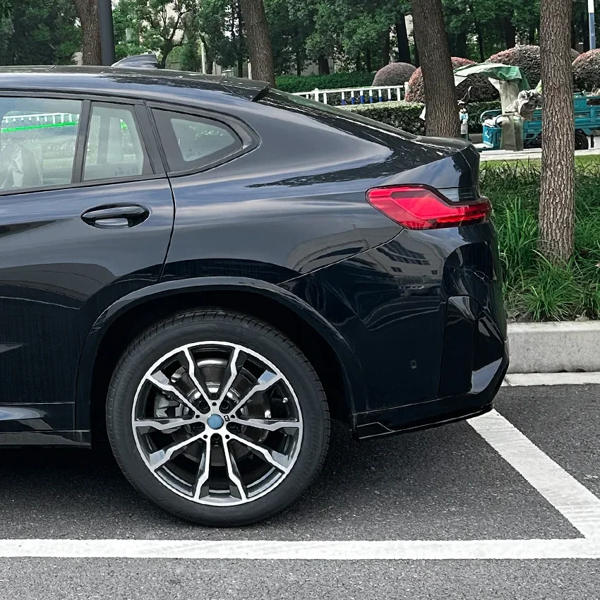 Car Rear Bumper Spoiler Diffuser Side Splitters Strip Lip For BMW X4 G02 LCI M Sport 2018-2023 Accessories Side Skirt Extension