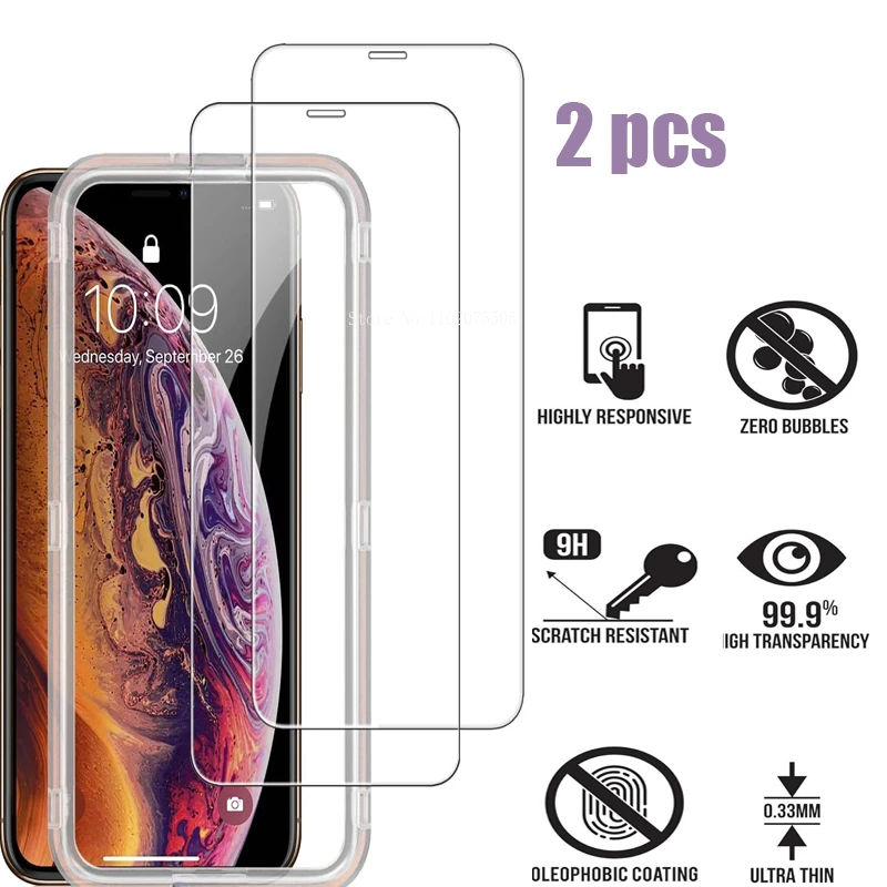 

2 шт., защитное стекло с полным покрытием для iPhone 15 14 Pro12 13 Max X XS MAX XR 11 PRO 7 8 14 15 Plus