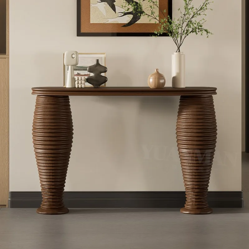 

Solid wood entrance table wabi-sabi mid-ancient style entrance corridor aisle case decoration homestay designer entrance
