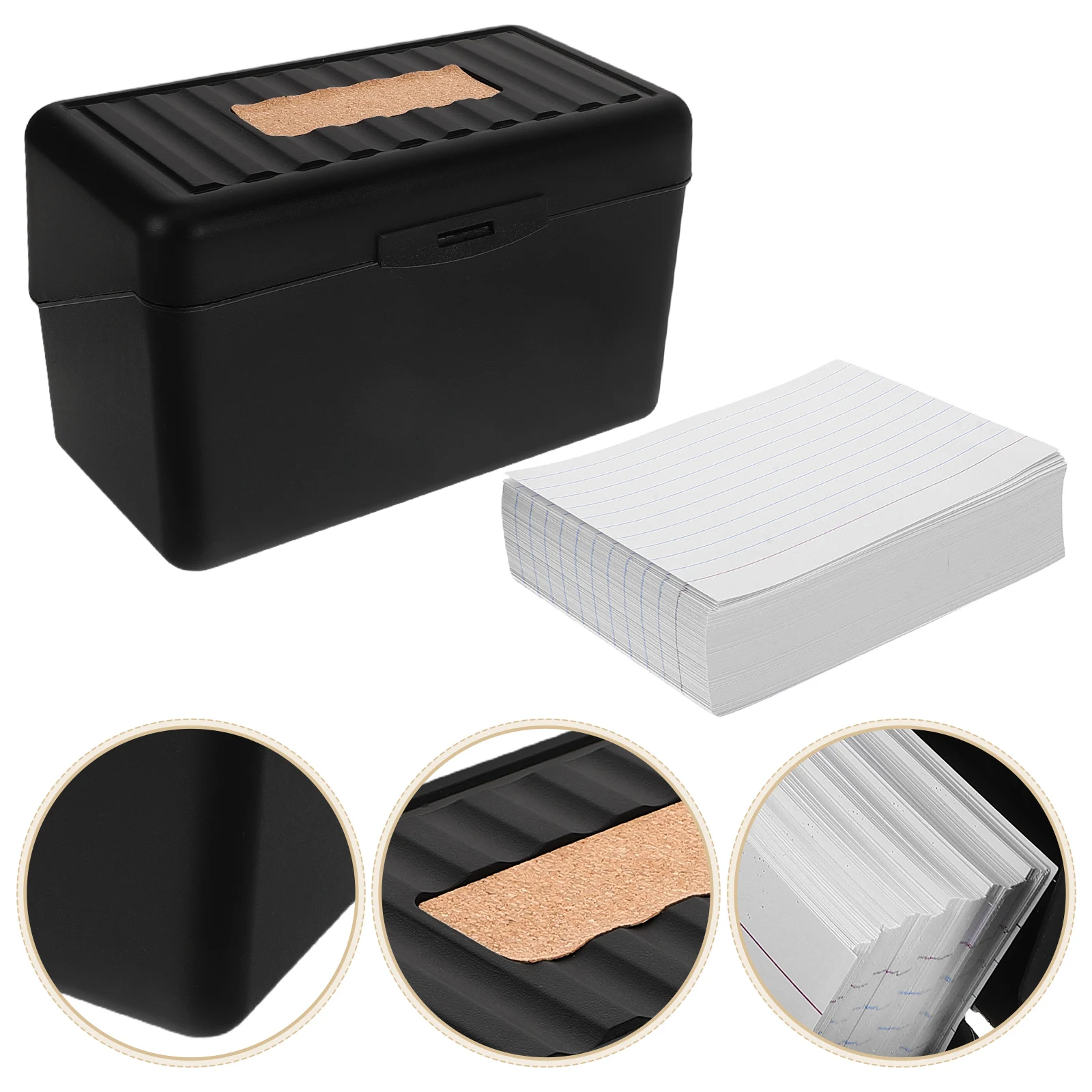 

1 Set Index Card Holder Storage Box Lined Notepad Multifunctional Flash Card Organizer For Office Large Capacity
