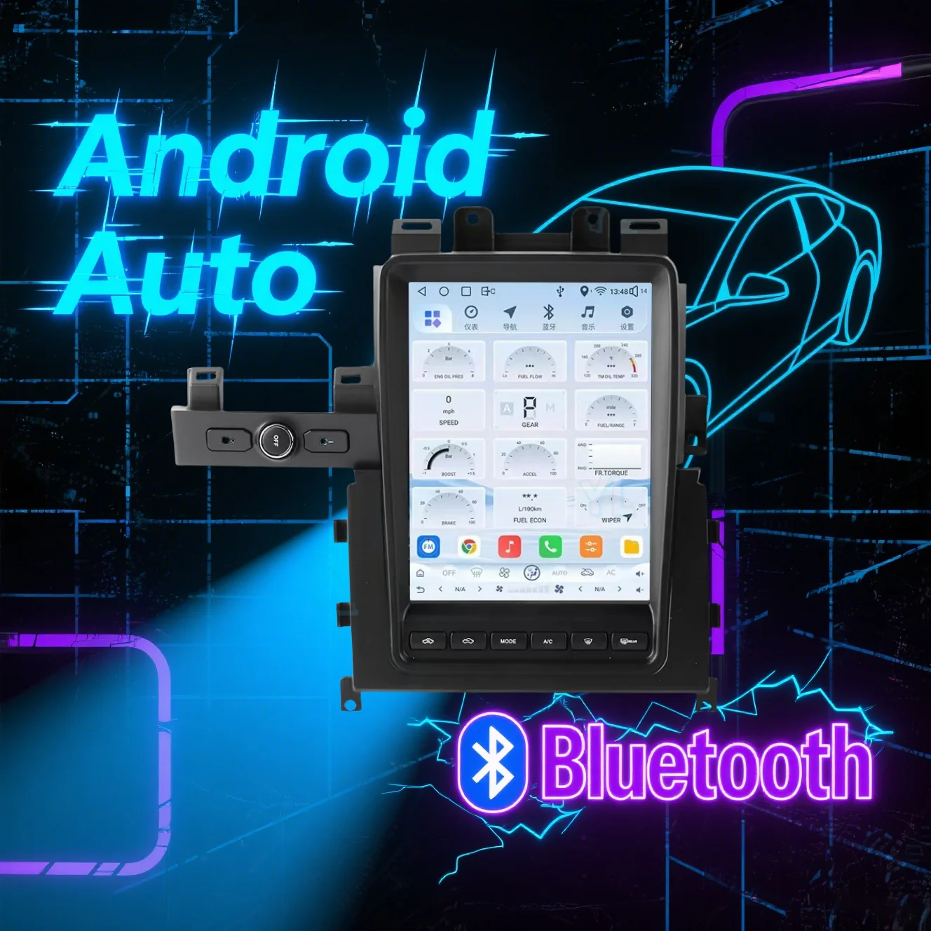 

Touch Screen Android 14.0 Carplay Car GPS Navigation For Nissan GT-R GTR 2008-2017 Head unit Multimedia Radio Digital Cluster