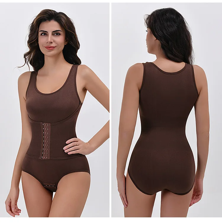 Women Shapewear Bodysuit for Tummy Control Hooks Crotch Waist Trainer Body Shaper Bodysuit Abdomen Control