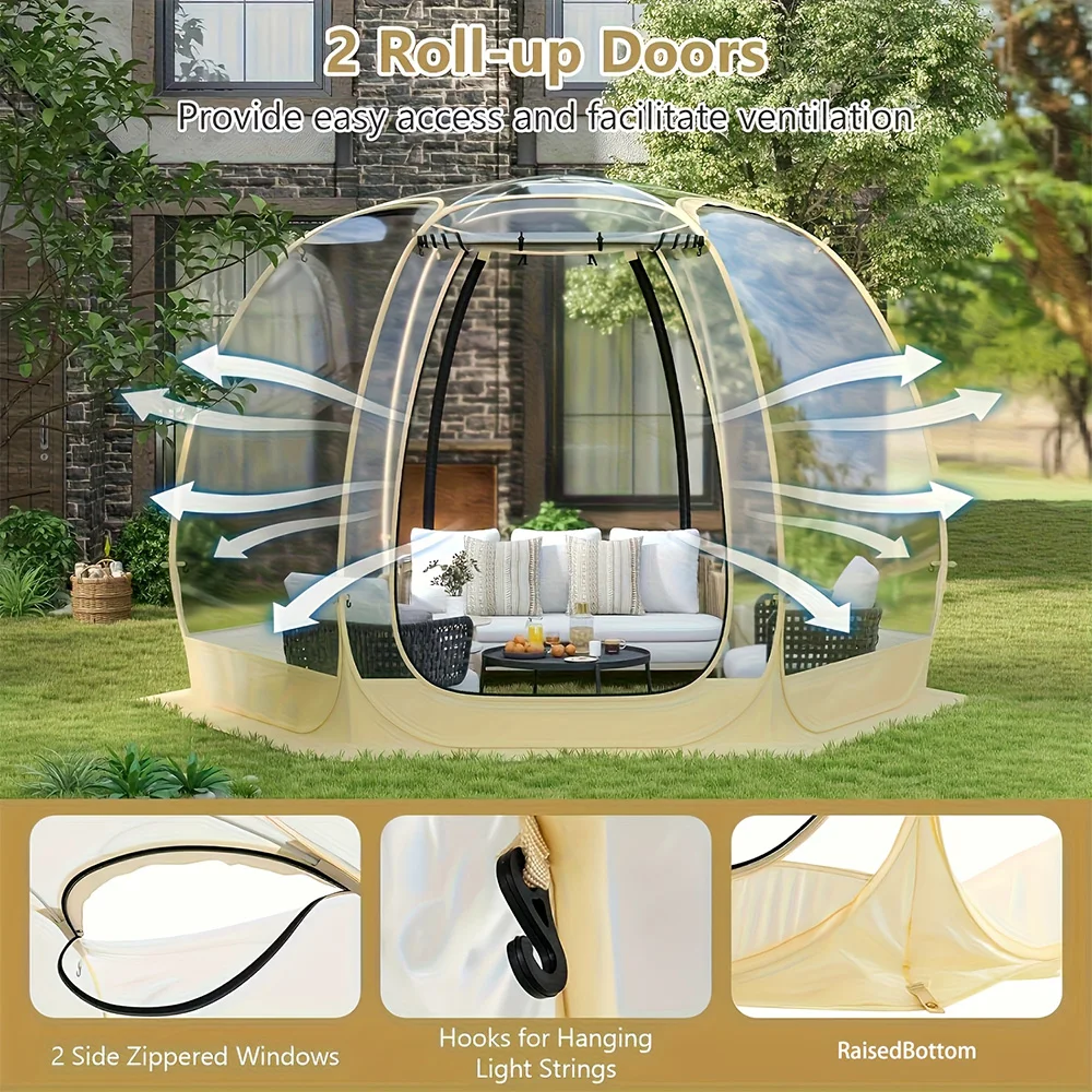 

Large Quick-Set Bubble Tent Portable Outdoor Igloo Extreme Cold Resistant Winter Shelter for Camping And Backyard Use