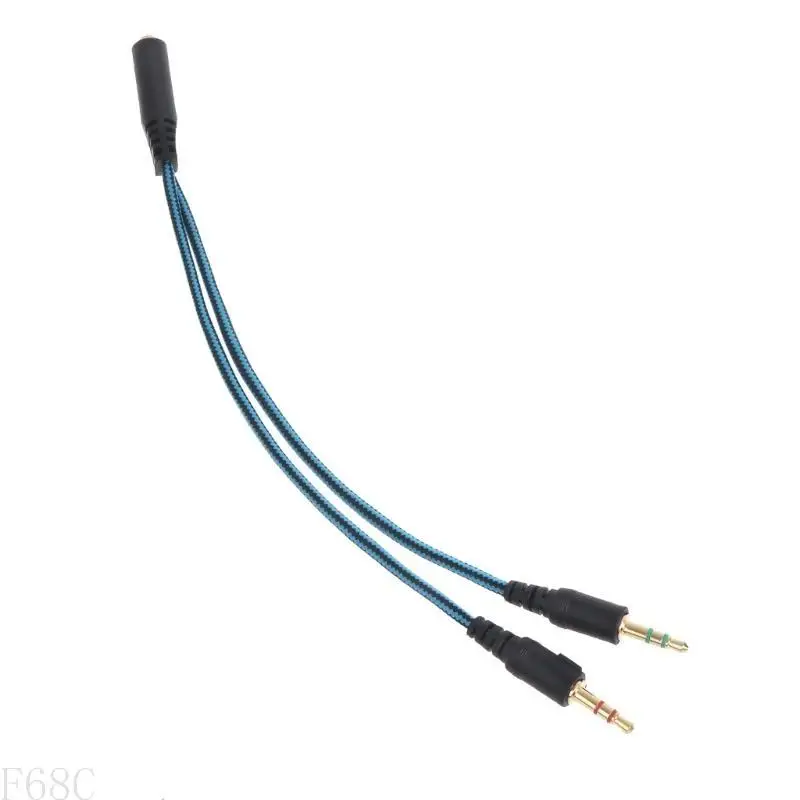 Гарнитура F68C 3,5 мм сплиттер -микрофон для компьютерной гарнитуры от 3,5 мм женского до 2 двойного микрофона 3,5 мм мужского