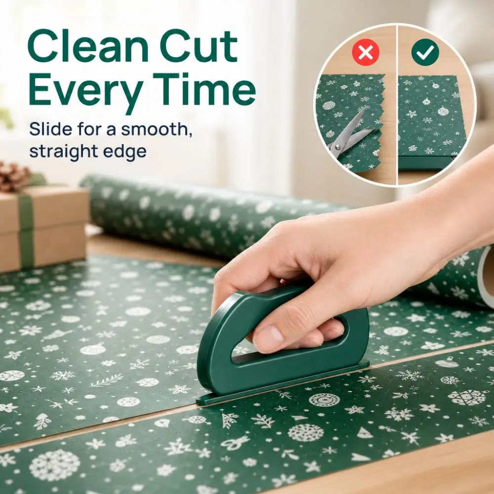 Sewing Tool Portable Wrapping Paper Cutter Sliding Multi-Use Paper Trimmer Hand Tool Heavy Duty Gift Wrap Trimmer Office