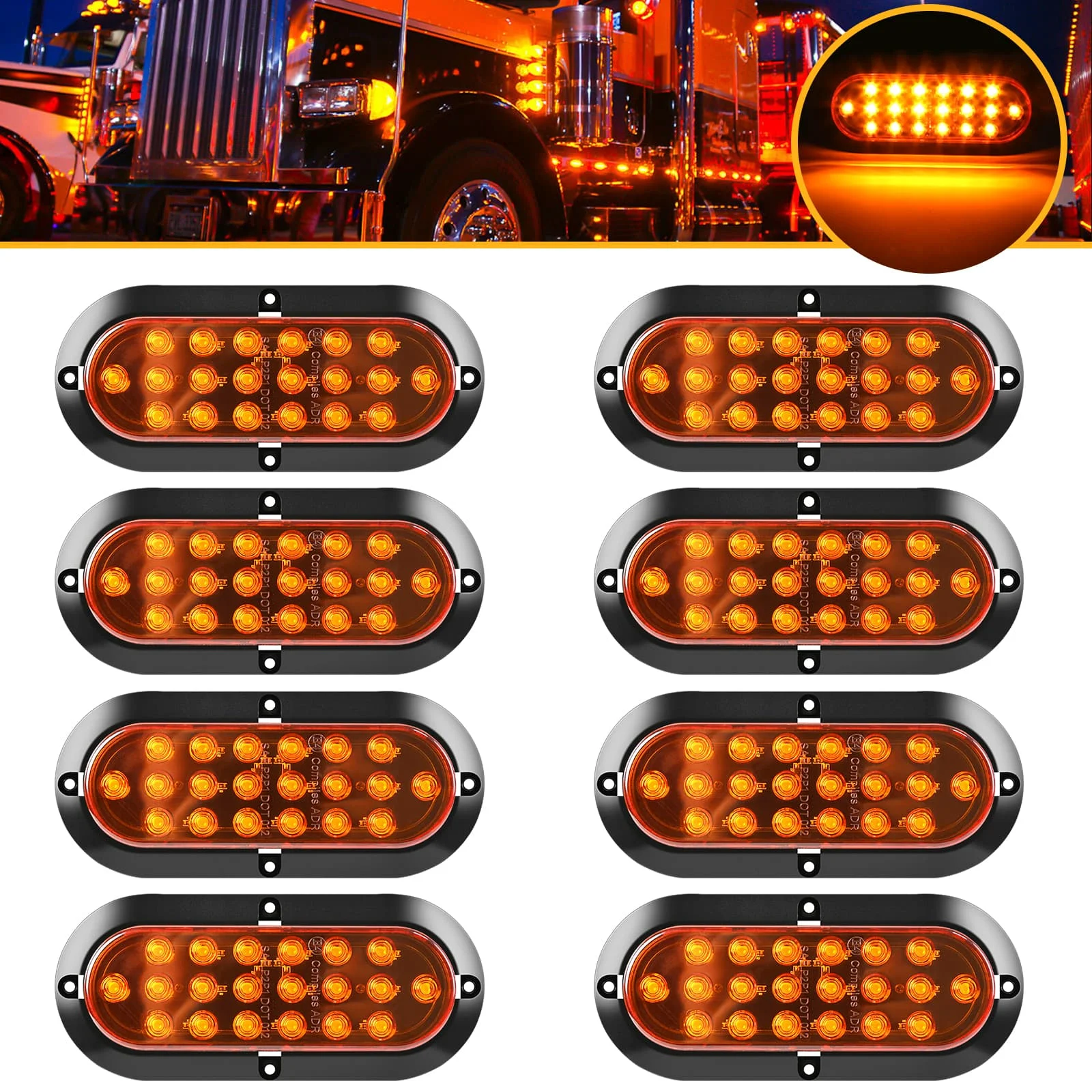 Luces de posición lateral para coche, luz trasera de remolque para camioneta certifié E4 con 20 LED, 12-24V, luz de freno para camioneta RV, 2 uds.
