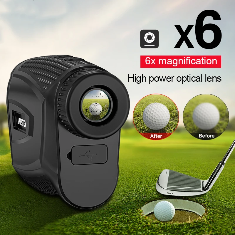 Golf Rangefinder for Hunting 600/800/1200m Charge x6 M/Yd Unit Magnet Vibration Telemeter Golf Laser Distance Meter with slope