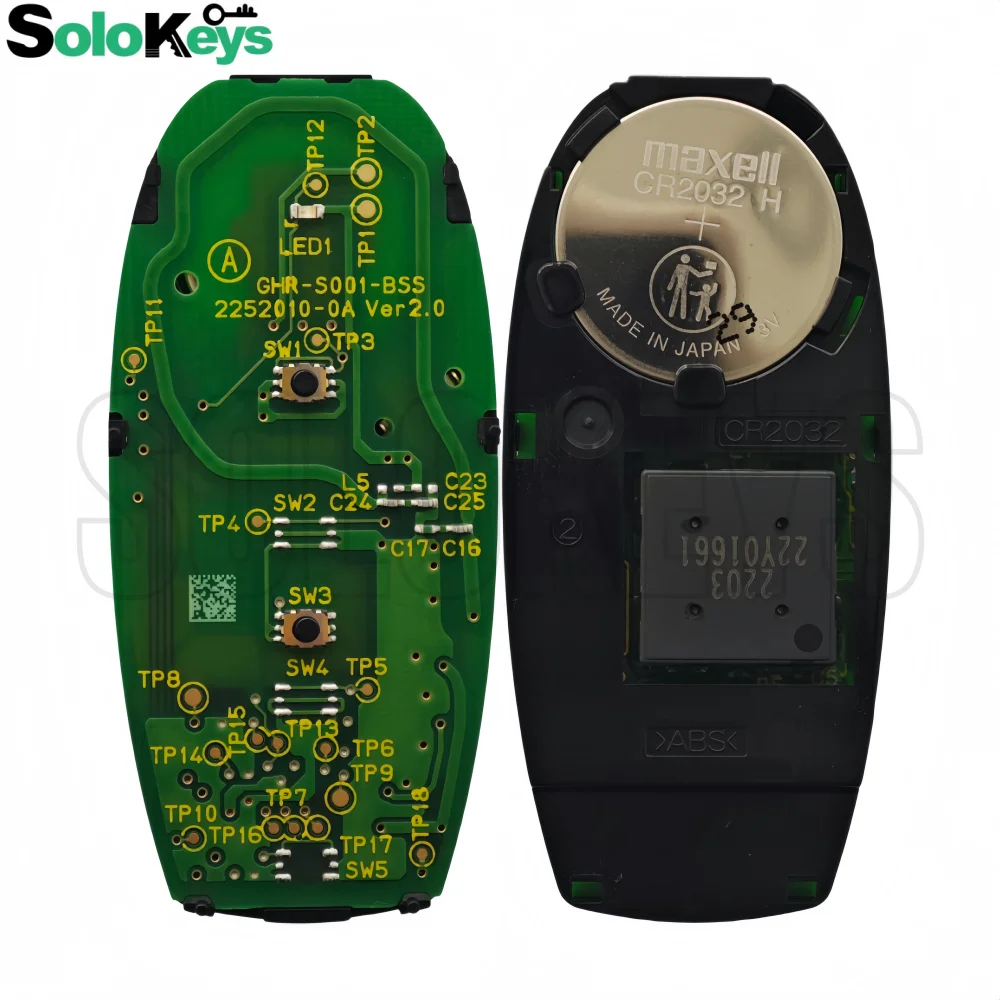 SOLOKEYS FCC ID:R64M0 Original Smart  Remote Key For 2015-2019 Suzuki Vitara Proximity 434Mhz FSK 47 HITAG3 Chip (PKE) 2 Buttons