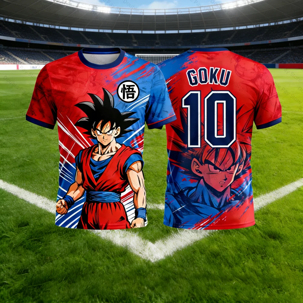 Dragon Ball  Goku Anime  Soccer Jersey For Kids Boys Girls Quick Dry Breathable Match Training Fan Merch Sports Short SleeveTops