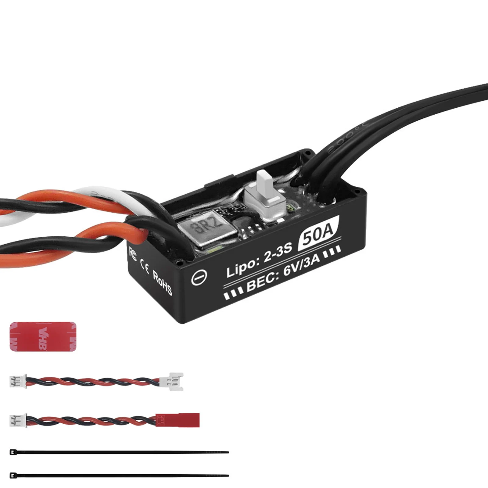 

SEQURE Waterproof ANT ESC With A Built-in 6V 3A BEC Small Size Suitable for 1/24, 1/18, 1/16 RC Climbing Car Crawler Car