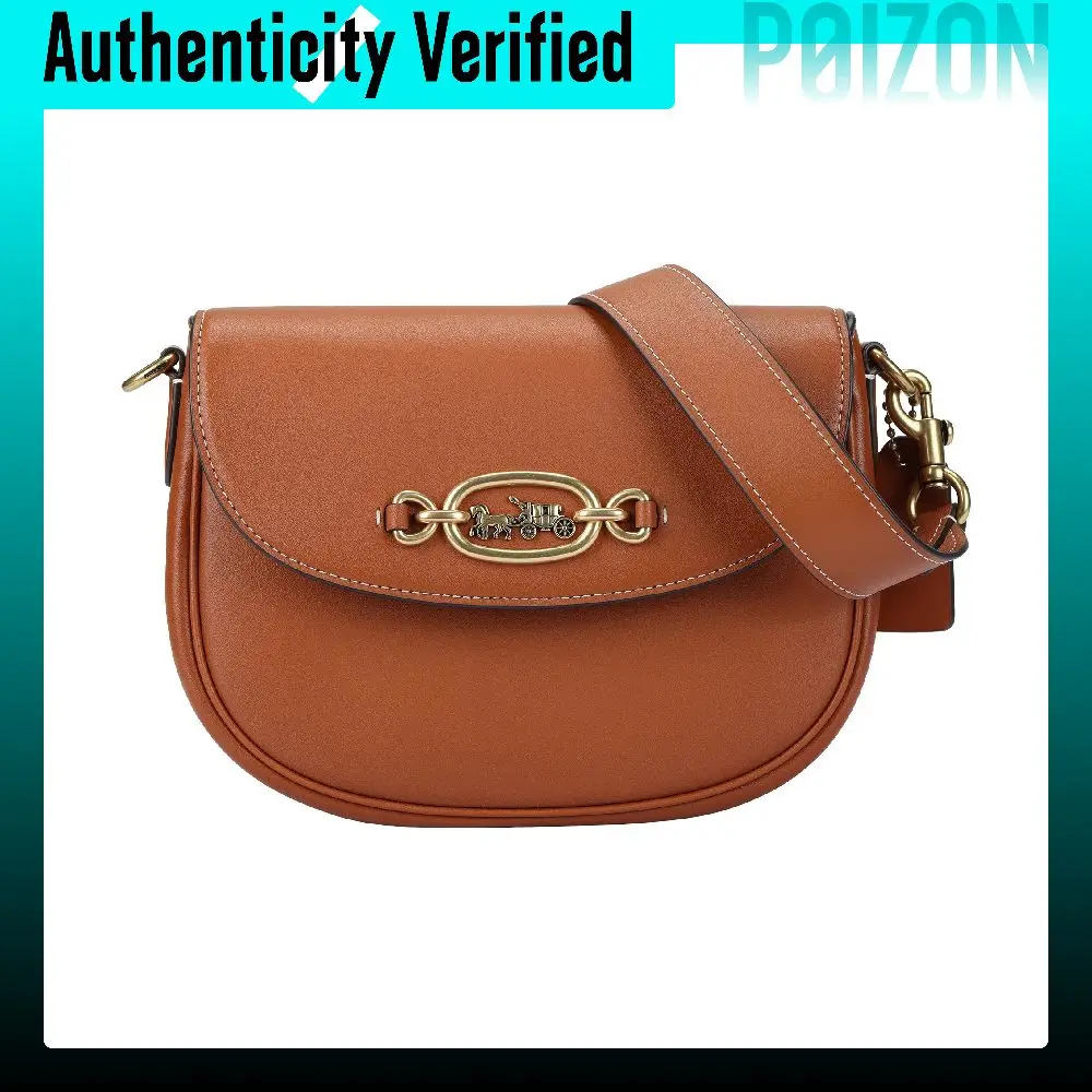 COACH Harley Cow Leather Shoulder Bag, Crossbody Bag Small Unisex Amber CM705-B4BAR