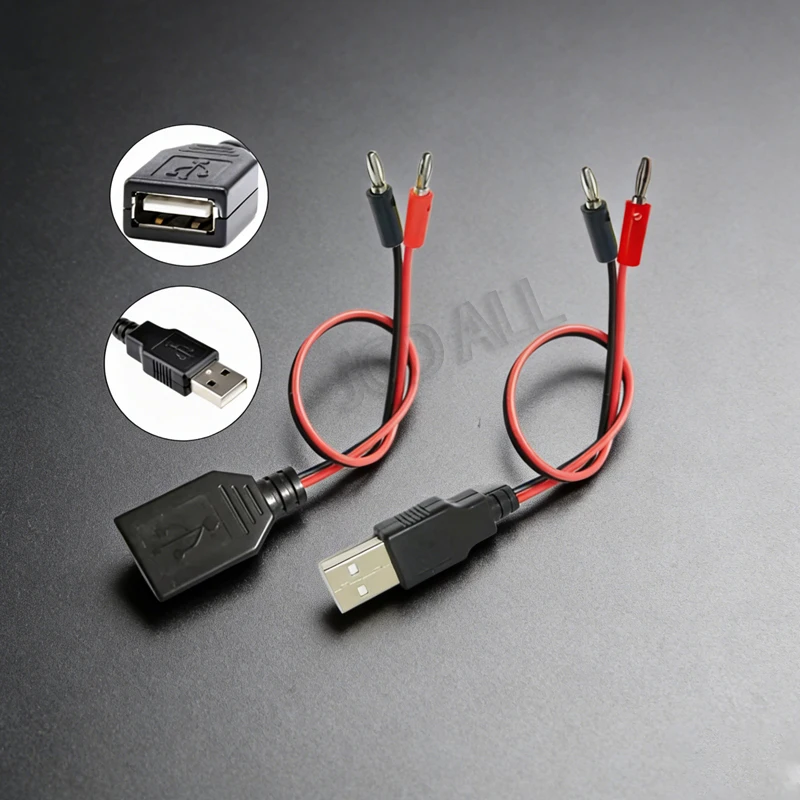 USB2.0 /DC Plugs To 4mm Banana Plug Power Test Line Conversion Line Male And Female Plugs For Electronic Product Testing