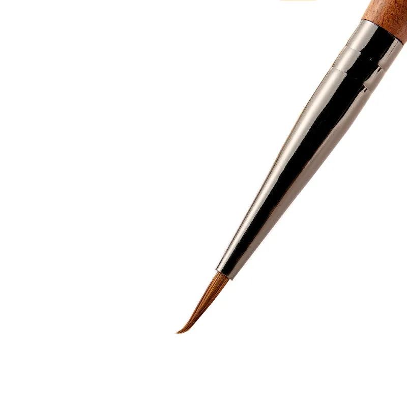 Kolinsky – brosse acrylique avec manche en bois de santal, pour ongles, Gel UV, stylo de sculpture, poudre liquide, bricolage, dessin des ongles, Nail Art, 1/2 pièces