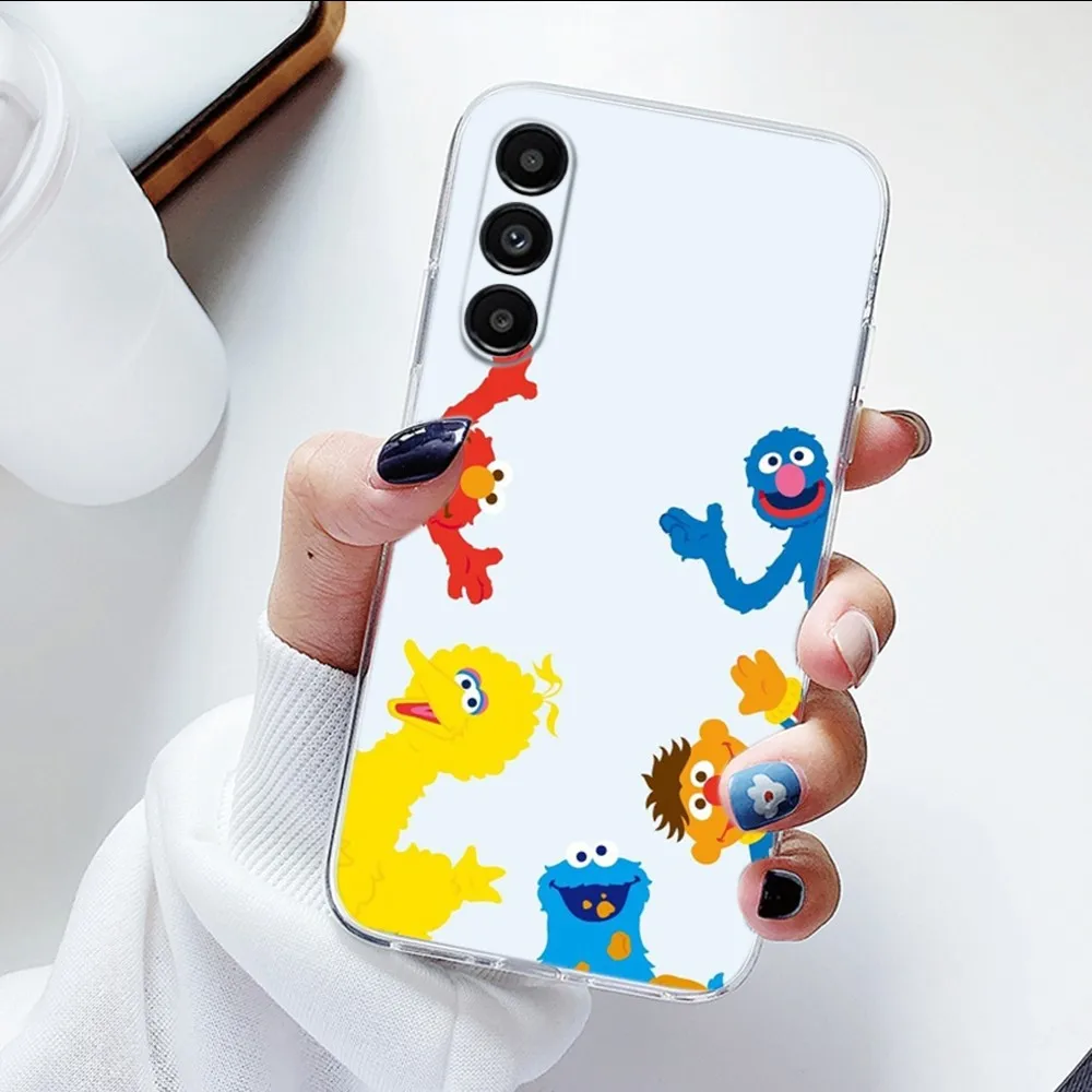 S-Sesame Cartoon S-Street Phone Case For Samsung Galaxy A71,70,52,51,40,31,A50,30S,21S,Note20ultra Transparent Cover