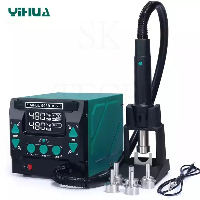 YIHUA 993DM-IV Lead Free Hot Air Desoldering Rework Station 1000W Microcomputer Temperature Control BGA Welding Station