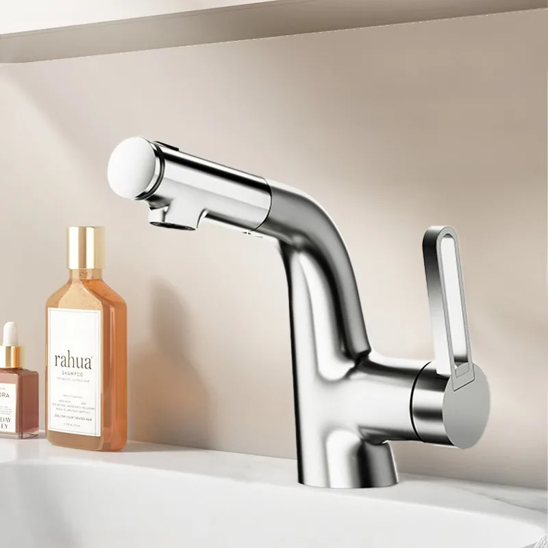 Household Washbasin Faucet Household Durable Universal Hot Cold Mixer Pull Out Washbasin Faucet Classic Bathroom Accessories