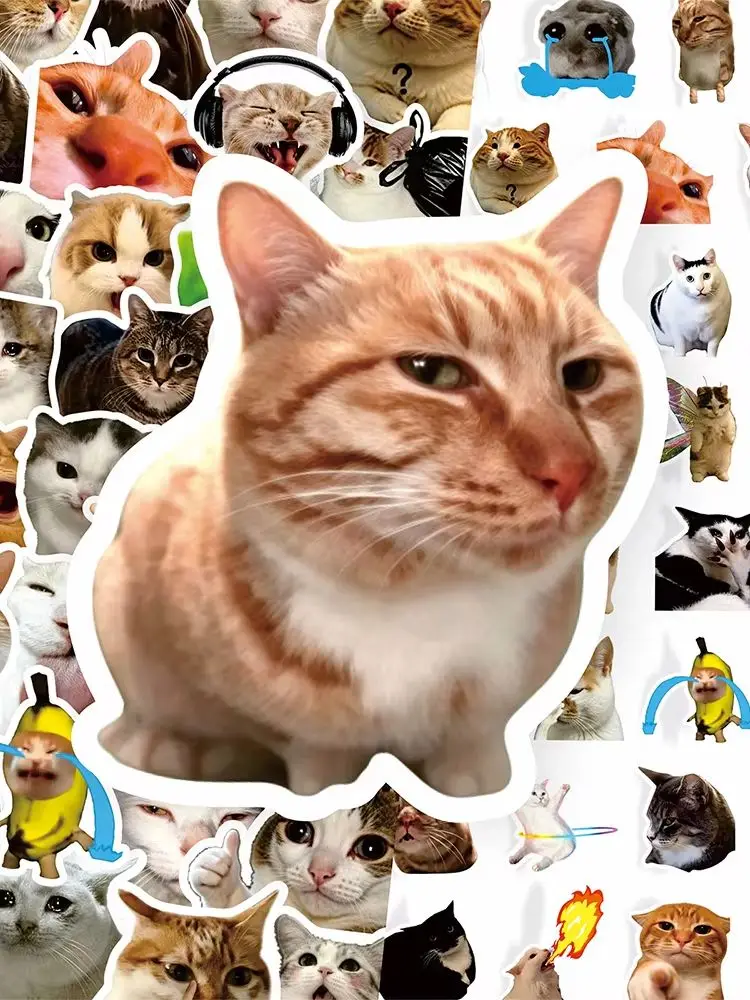 10/50/100 Stück Niedliche Katzen-Graffiti-Aufkleber Lustige MEME-Sticker DIY Notizbuch Koffer Gepäck Journal Kawaii Cartoon-Aufkleber Spielzeug