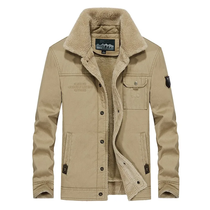 

Men's Winter Jackets Plush Men's Jacket Fleece Thick Parka Coat Mens Fur Linner Outerwear Casual Cotton Padded Jacket 3166