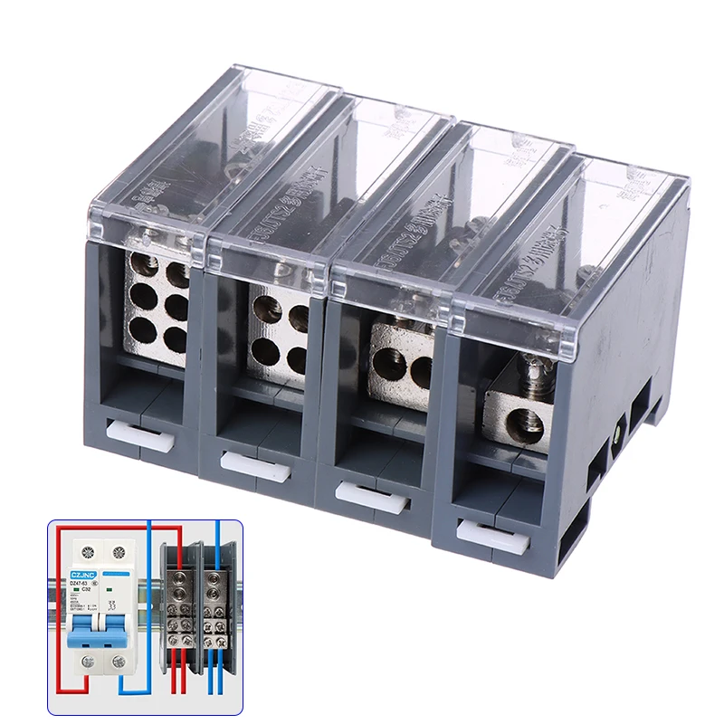 1PCS 150A Din Rail Terminal Block Distribution Box One In Multiple Out Universal Power Junction Box For Circuit Breaker