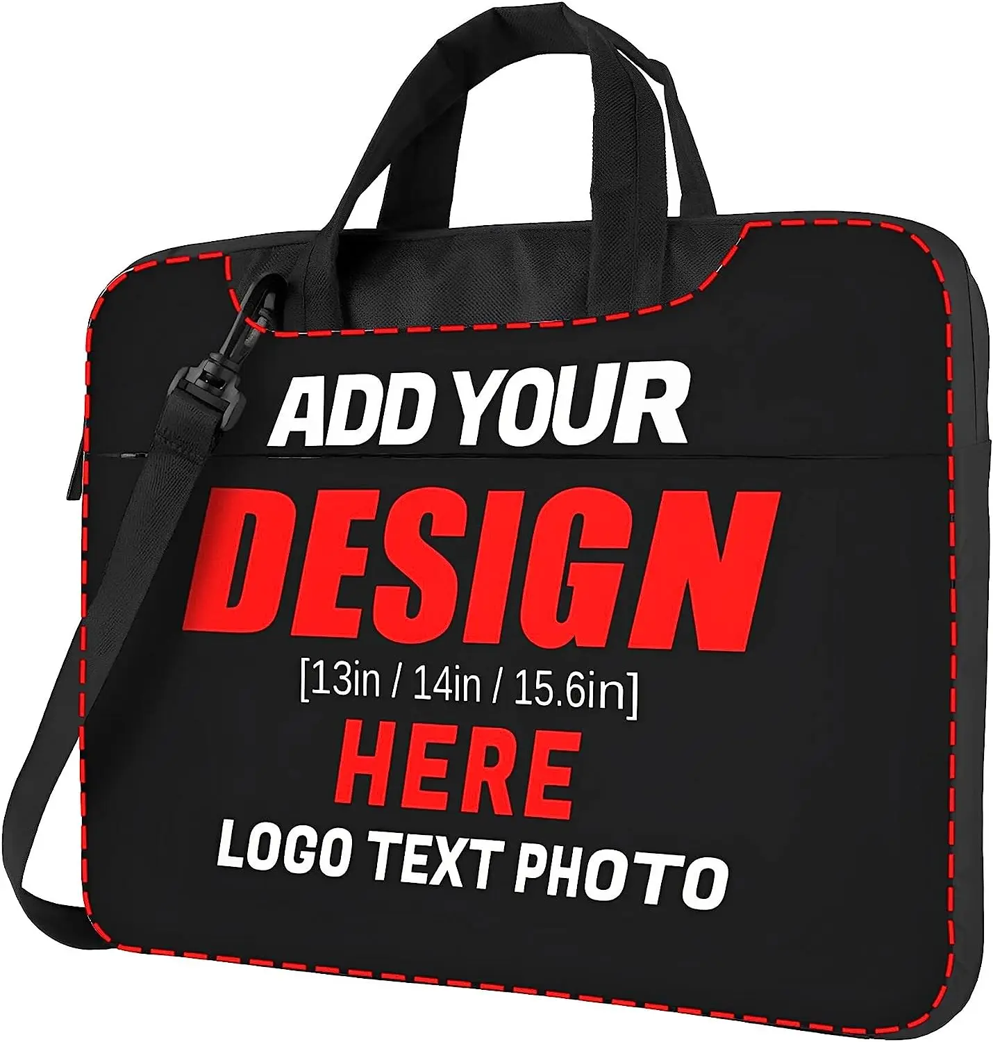 Sac personnalisé pour ordinateur portable avec poignée, personnalisé, ajouter votre photo, texte, logo, bombes d\'affaires, étui de protection