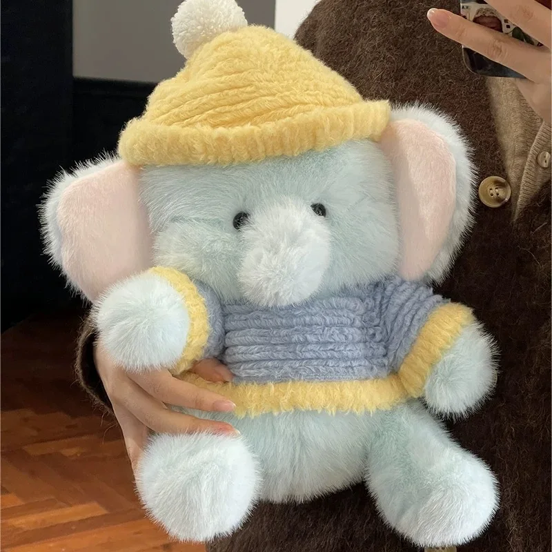 

1pc 30cm/11.81in Sweater hated baby elephant TATA plush toy super soft cute girl child soothing sleeping doll birthday