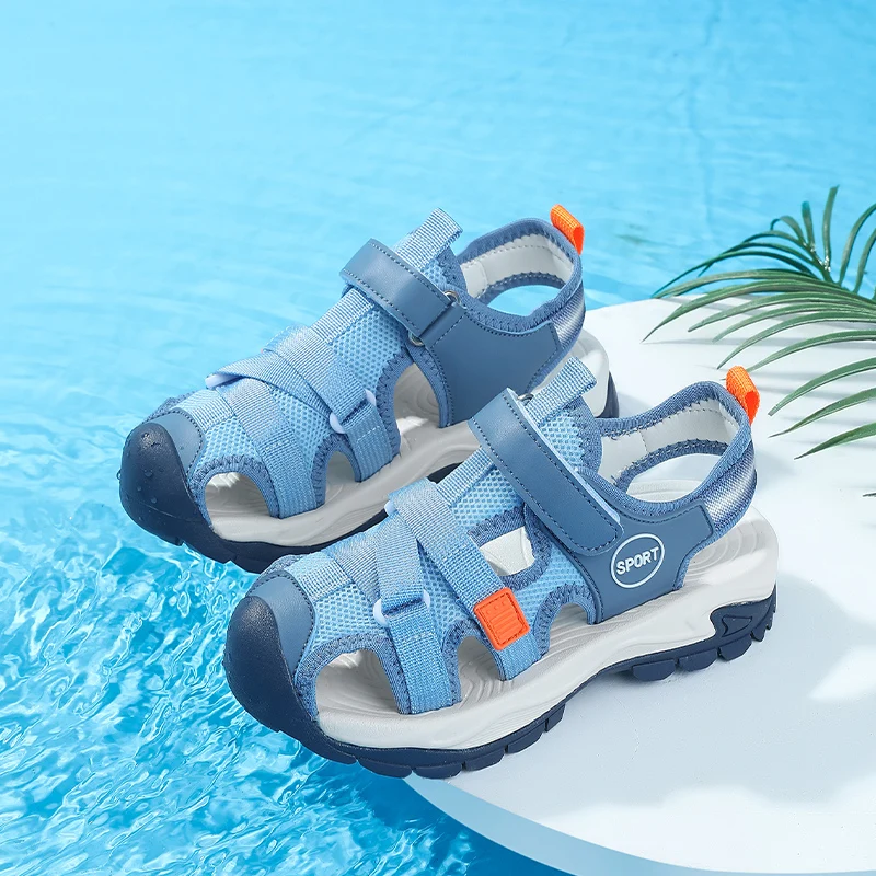 

Пара детских летних сандалий с открытым носком, дышащая и износостойкая уличная пляжная обувь, размер 30-40, JLL-555