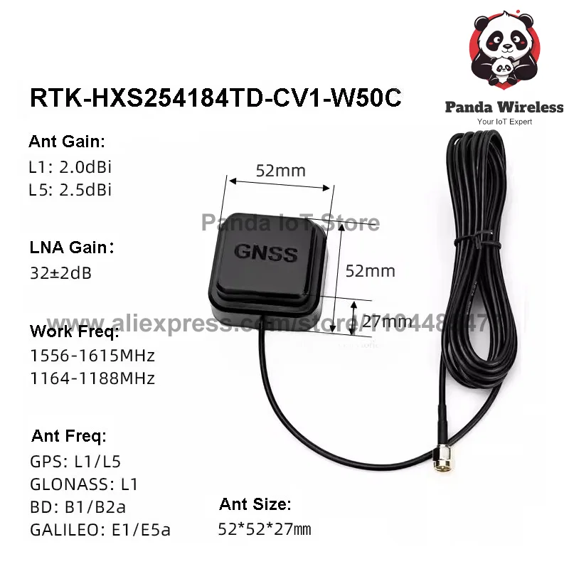 

1 шт. W50C W55D W60D W70D GNSS антенна RPSMA/SMA/TNC/BNC/MMCX/Fakra/MCX для автомобильного радио геодезия сельскохозяйственное положение автомобиля БПЛА