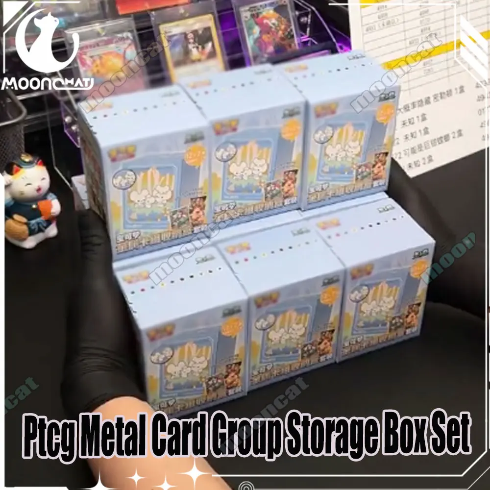 本物の-ptcg-メタルカードグループ収納ボックスセットイーブイスカーレットとバイオレットトレーディング-eeveelution-booste-コレクションギフト