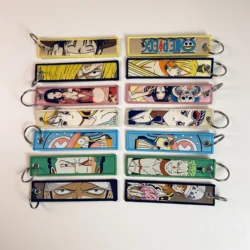 Japanse Anime Cool Borduurwerk Sleutelhangers Sleutelhanger Motorfietsen Auto 'S Rugzak Chaveiro Sleutelhanger Voor Vrienden Mode Sleutelhanger Geschenken